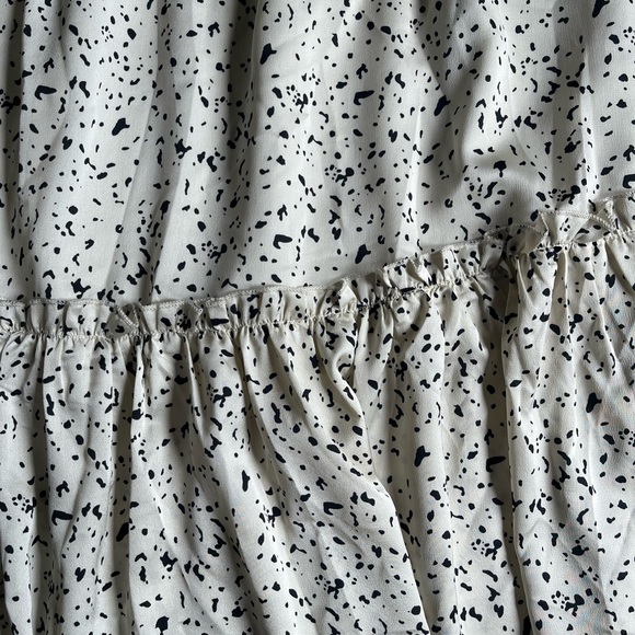 Hayden Cream Midi Skirt with Black Dots - Picture 2 of 3
